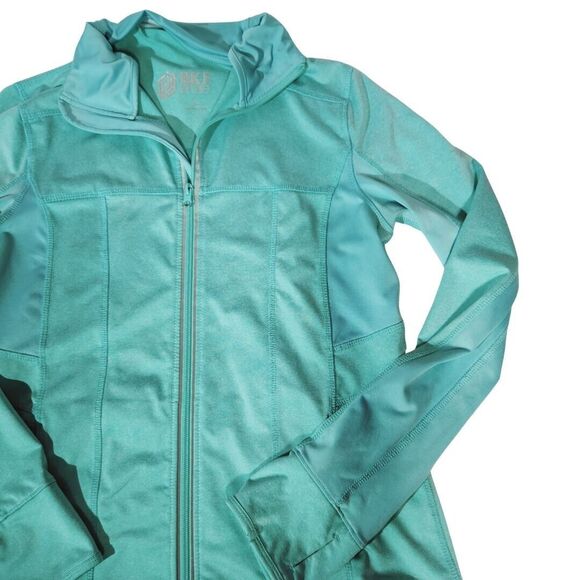 BKE Sport Womens Sz L Activewear Light Jacket Long Sleeve Full Zip Pockets Blue - Picture 5 of 11